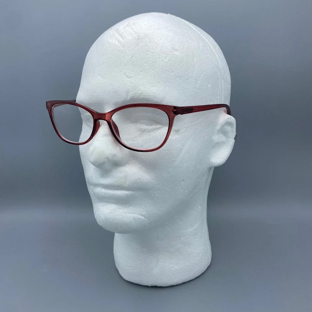Nine West Women's 2 Pair Reading Glasses 1.50 Clear & Red Frames Reading Glasses